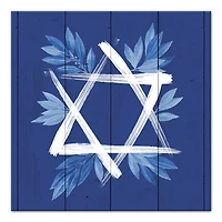 Botanical Star David 16x16 Canvas Wall Art