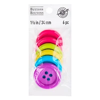 12 Packs: 6 ct. (72 total) 1.375" Fun Round Buttons by Loops & Threads®