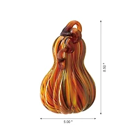 Glitzhome® 8.5" Multi Striped Glass Gourd