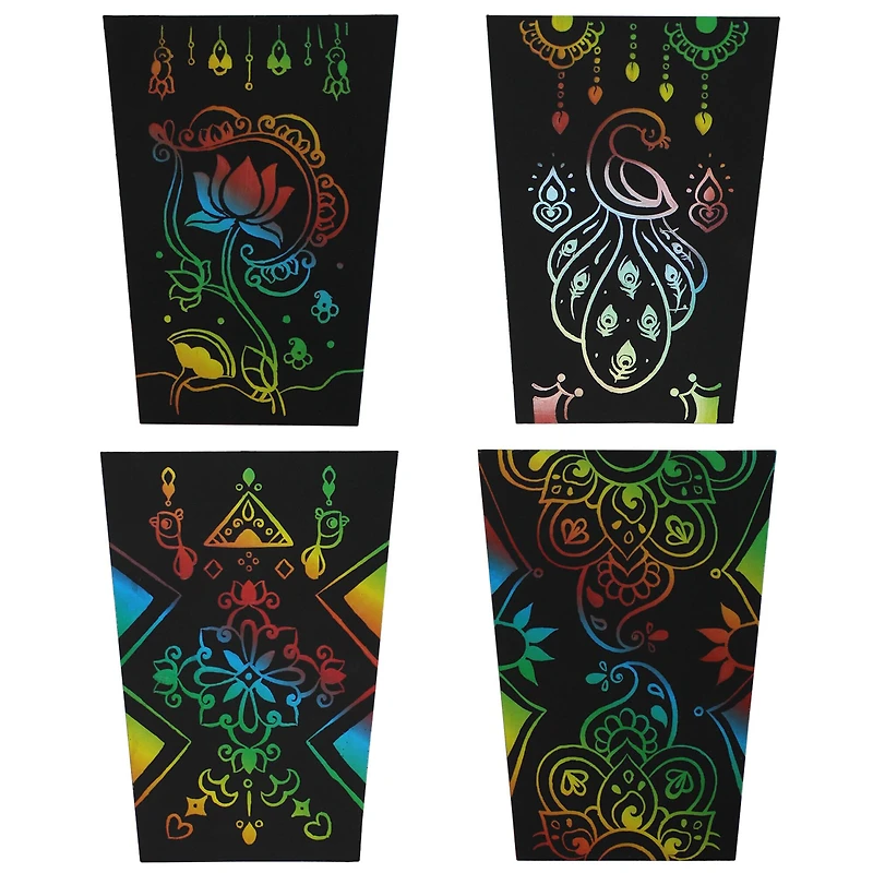 Kulture Khazana Rangoli Mandala Scratch Art Lantern DIY Craft Kit