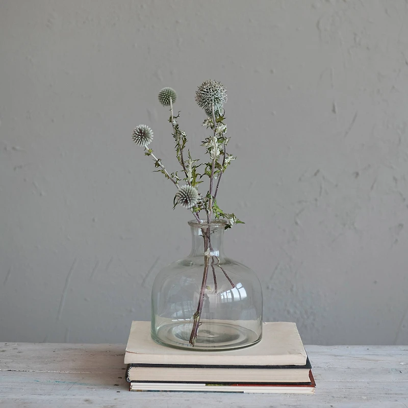 Hello Honey® 7.5" Clear Blown Glass Vase