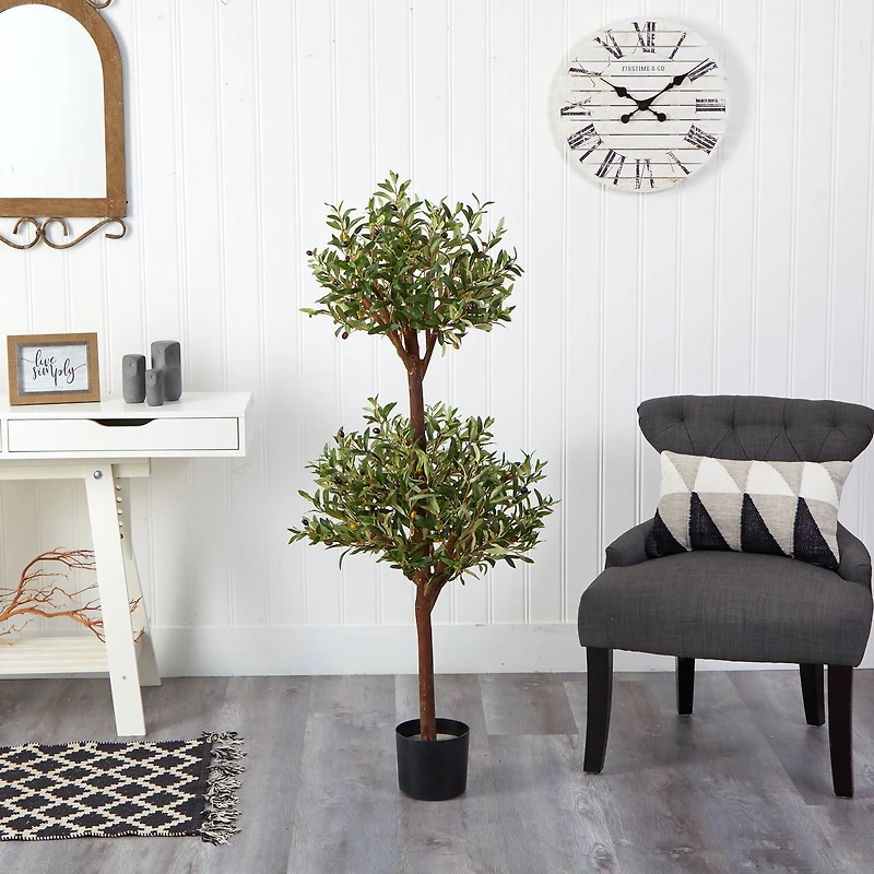 4.5ft. Potted Olive Double Topiary Tree