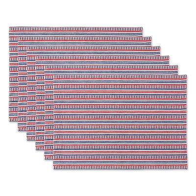 DII® Red, White & Blue Dobby Stripe Placemats, 6ct.