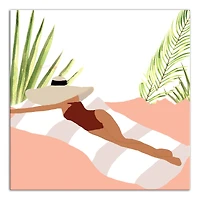 Girl On Towel Canvas Wall Art