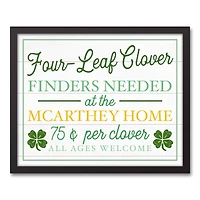 Four Leaf Clover Finders Black Framed Canvas