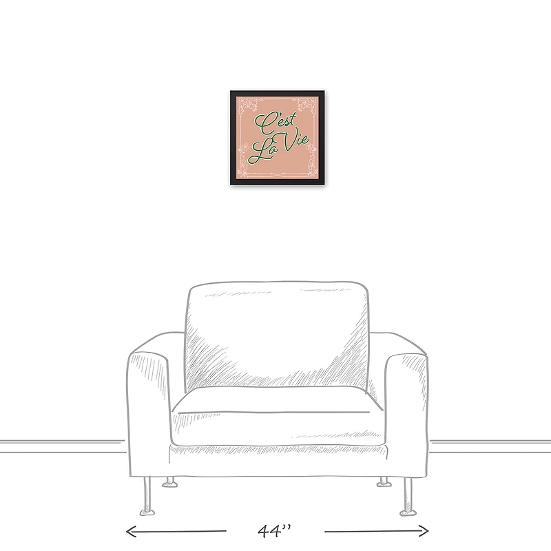 C'est la Vie Script Canvas Wall Art in Black Frame