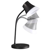 OttLite Wellness Series 17" Black Shine LED Desk Lamp with Wireless Charging