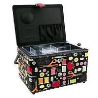 Dritz® Black Sewing Notions Large Sewing Basket with Removable Tray