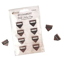 49 And Market Curators Antique Brass Metal Index Clips, 8ct.