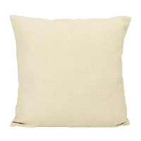 Hello Honey® Cream Woven Linen & Cotton Waffle Pillow