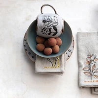 Hello Honey® Cream Floral Reactive Glaze Stoneware Mug Set