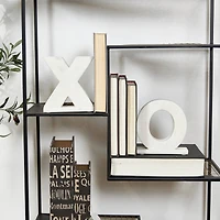 Marble X & O Bookends Set