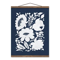 Ukrainian Floral Pattern 16" x 20" Teak Hanging Canvas