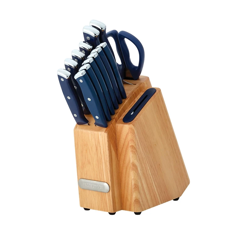 Farberware EdgeKeeper Ink Blue 14-Piece Slim Cutlery Set