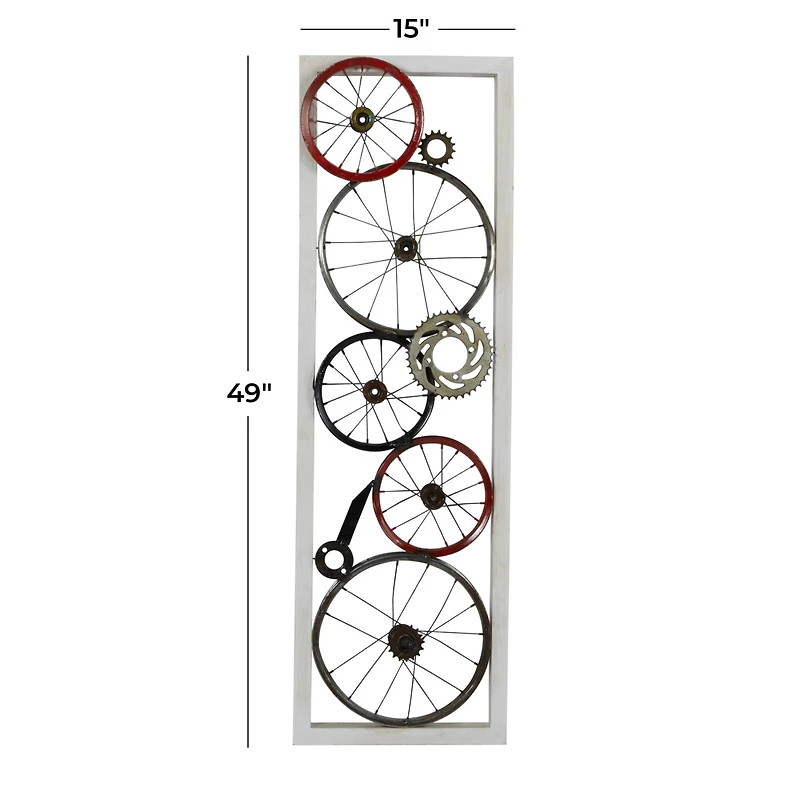 49" White Metal & Wood Rustic Wall Décor