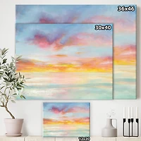 Designart - Pastel Pink And Blue Clouds