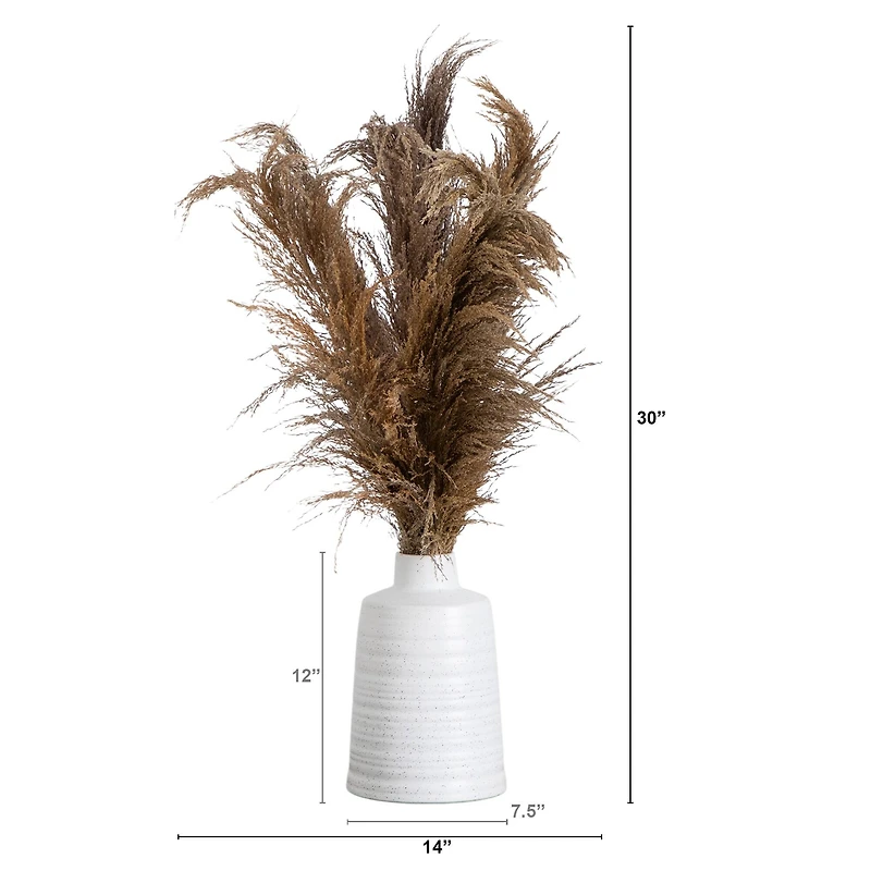 2.5ft. Dried Natural Pampas Arrangement in Ceramic Vase
