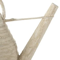 14" Cream Metal Beehive Shaped Watering Can Planter