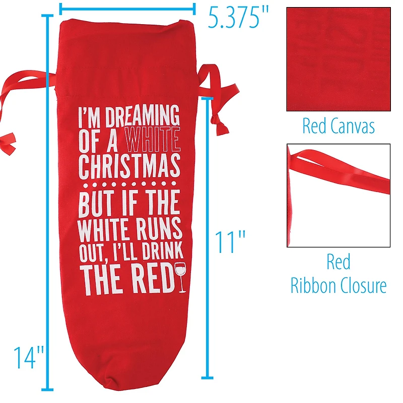 Personality Case™ Red White Christmas Wine Bag