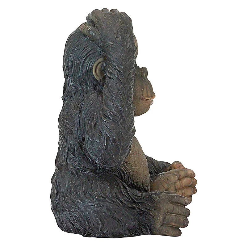 Design Toscano 13" Curly the Chimpanzee of the Jungle Funny Monkey Statue