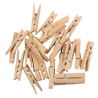 JAM Paper 2" Natural Wood Clip Clothespins, 24ct.