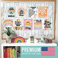 Hadley Designs 11" x 14" Retro Growth Mindset Classroom Décor Posters Set
