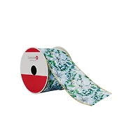 2.5" x 20ft. Light Blue Floral Wired Taffeta Ribbon by Celebrate It®