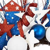22" Glittered Stars & Rockets Patriotic Wreath