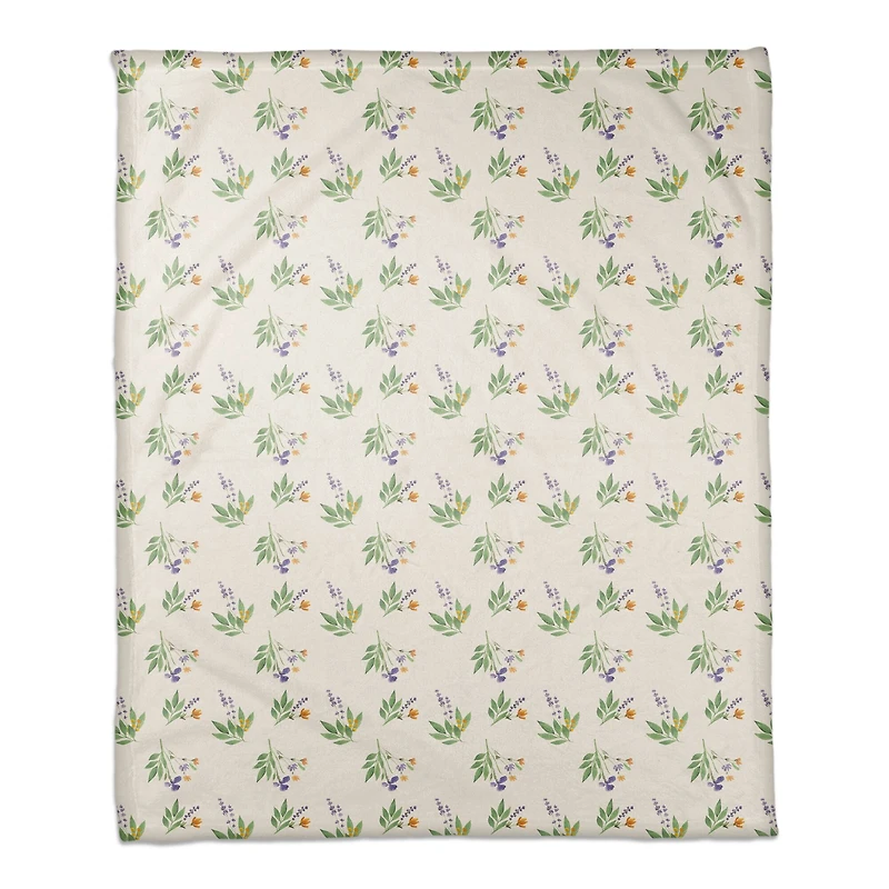 Spring Flower Bunches 50" x 60" Coral Fleece Blanket