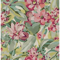Caroline et Bettina Wine Belles Fleurs Peel & Stick Wallpaper