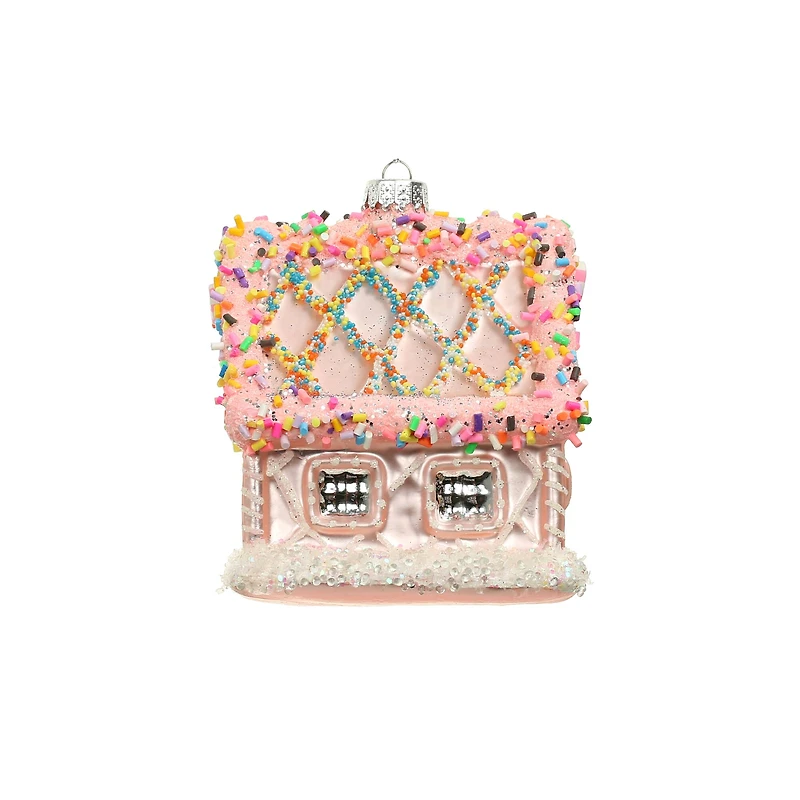 3.75" Sprinkles & Candy Glass Gingerbread House Ornament by Ashland®