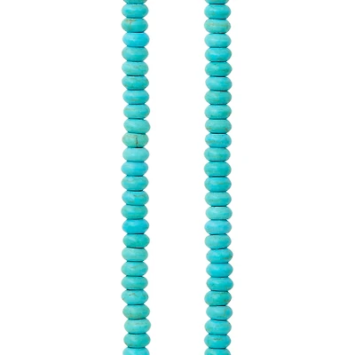 Turquoise Dyed Reconstituted Stone Rondelle Beads, 4mm by Bead Landing™