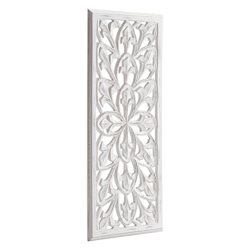Habitat Augustus White Leaner Wood Wall Medallion