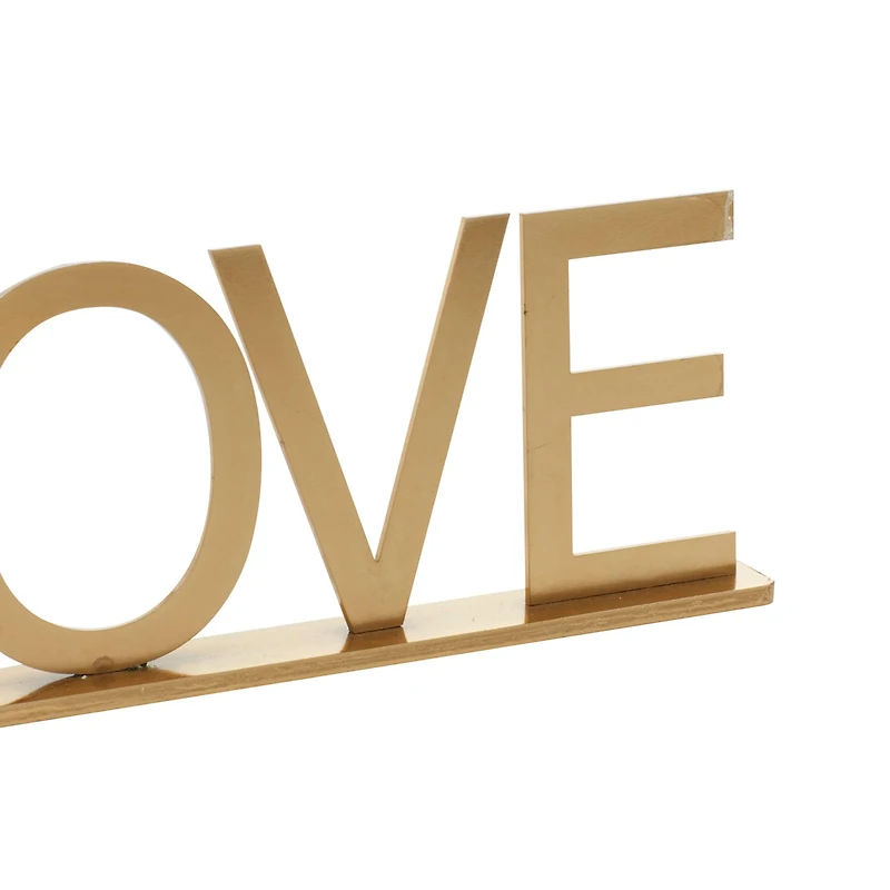 Gold Metal Home & Love Tabletop Sign Set