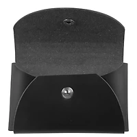 JAM Paper Italian Leather Business Card Holder Case with Round Flap