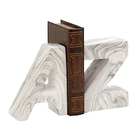 CosmoLiving by 8" Cosmopolitan Contemporary A & Z Dolomite Bookend Set