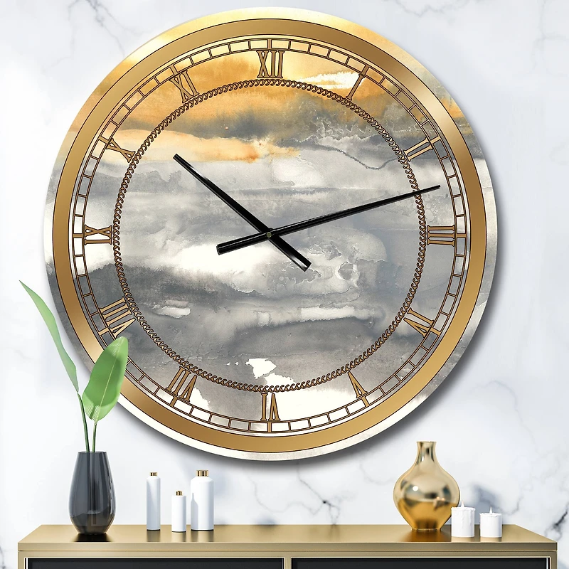 Designart 'Gold Glamour Direction Ii Glam Wall Clock