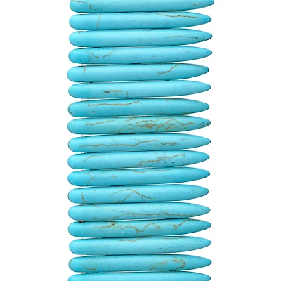 12 Pack:  Reconstituted Turquoise Spike Beads, 40mm by Bead Landing™