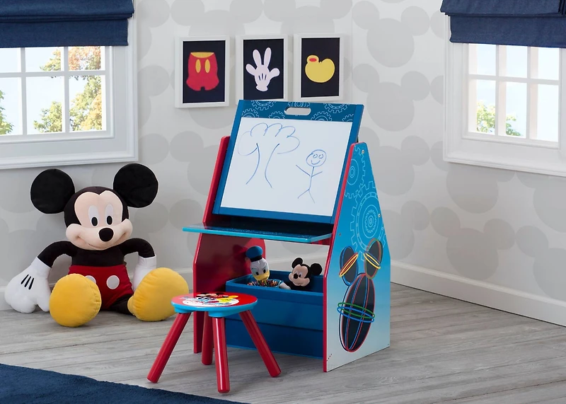 Delta Children Mickey Mouse Deluxe Kids Art Table & Easel