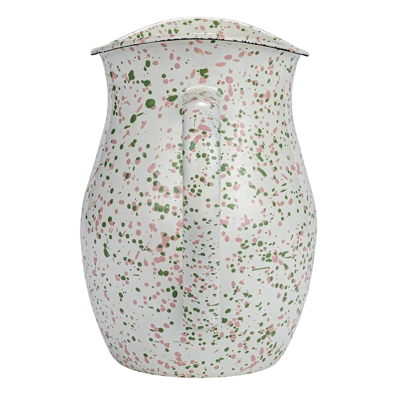 Hello Honey® 6.5" Mint & Pink Splatterware Enameled Metal Pitcher