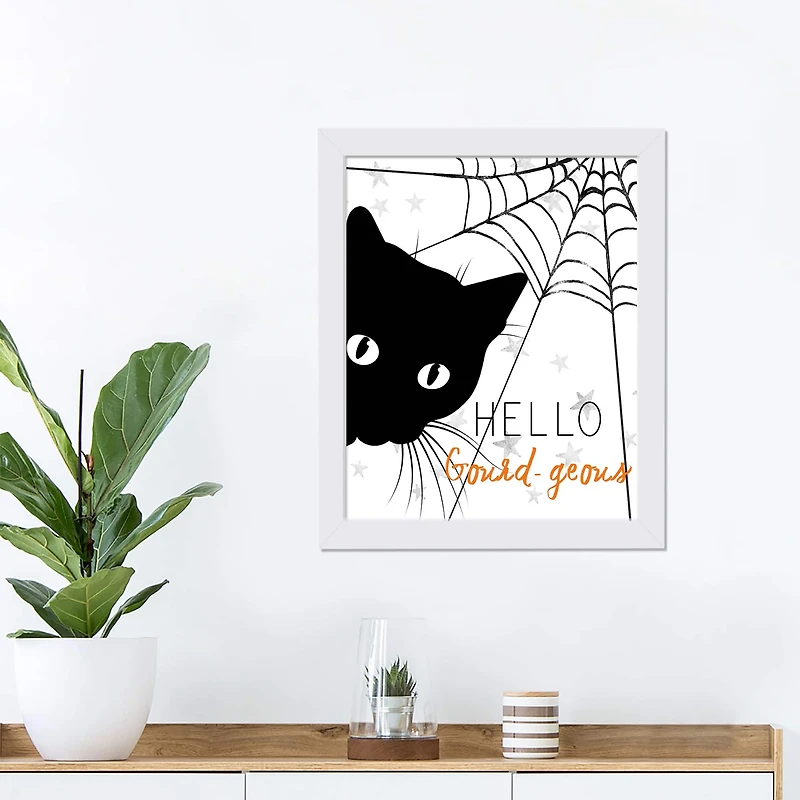 Hello Gourd-geous 11" x 14" White Framed Print Under Plexiglass
