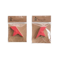 Hello Honey® 2 Pack 3.5" Red & Cream Paper Folding Honeycomb Star Ornaments with Gold Glitter Edge