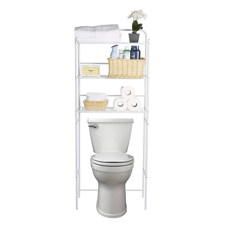 Mind Reader White 3-Tier Over the Toilet Rack