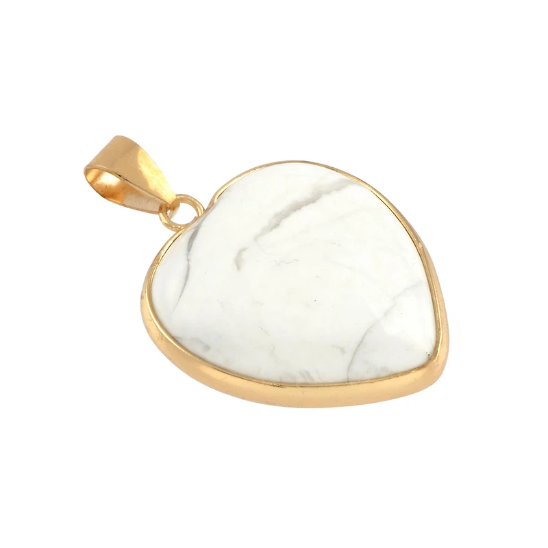 White Howlite Heart Pendant by Bead Landing™