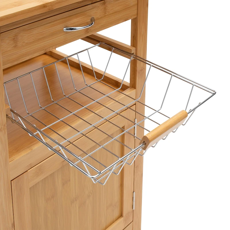 Organize It All Bamboo Rolling Kitchen Cart