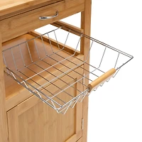 Organize It All Bamboo Rolling Kitchen Cart