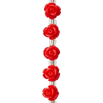 12 Pack: Red Quartzite Rose Beads, 8mm by Bead Landing™