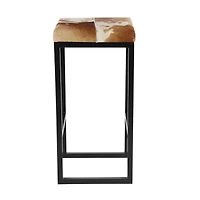 Brown Iron Industrial Stool, 29" x 14" x 14"