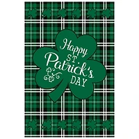 Happy St. Patrick's Day Plaid Outdoor Garden Flag 12.5" x 18"