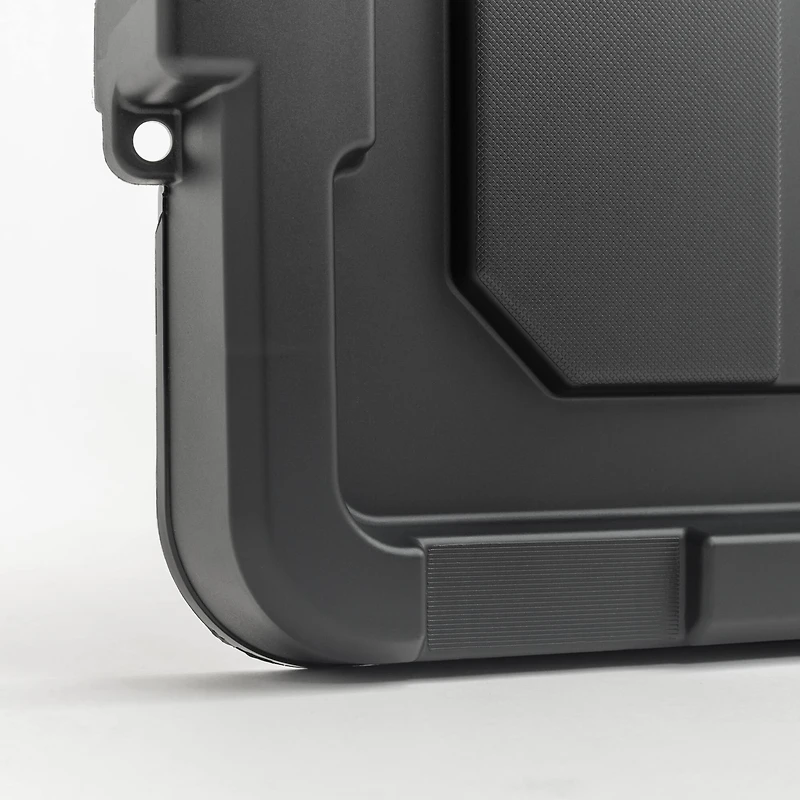 IRIS Heavy Duty Gray Tote With Black Lid & Buckles